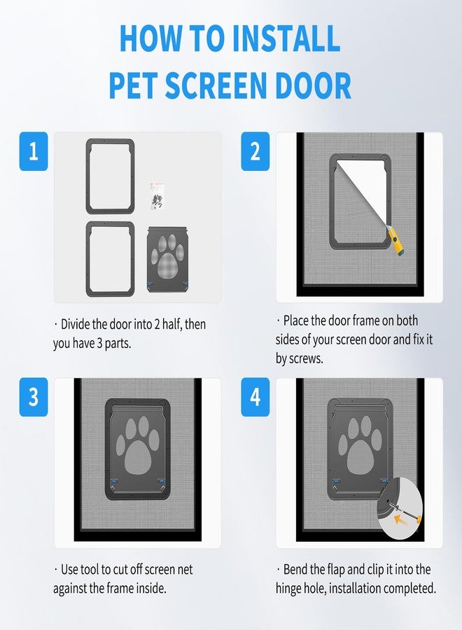 NAMSAN Dog Screen Door, Flap Opening 12 x 14 inches, Dog Door for Screen Door, Magnetic Self-Closing Large Pet Door for Sliding Door, Screen Door with Doggie Door Built in, Lockable, Black - Image 5